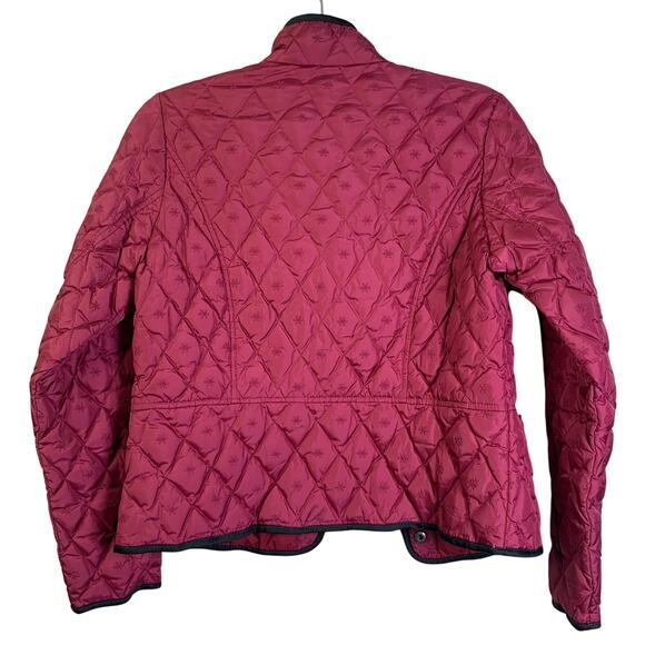 EDDIE BAUER‎ Jacket Barn Coat Goose Down Quilted Snap Closure Zip Pockets Fushia - Picture 2 of 13